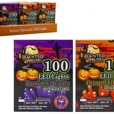 100 Led Orange Battery Lights - Requires 3 Aa Batteries