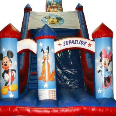 24ft X 15ft X 28ft Disney Megga Slide & 50ft Jungle Book Assault Course & 15ft X 21ft Slide Clown Castle