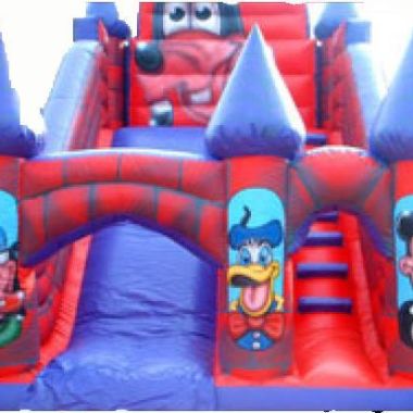 22ft X 18ft X 16ft Baby Camelot Slide (blue/red)