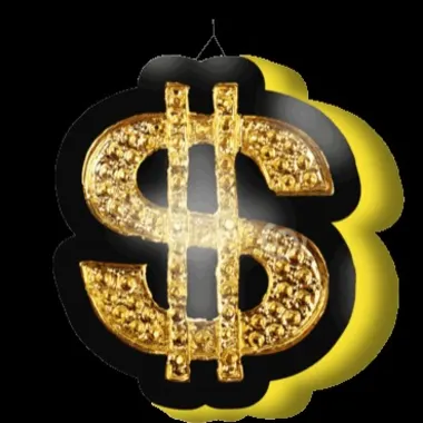 Dollar Sign 2.4ft X 3ft Hanging Inflatable - Price To Hire
