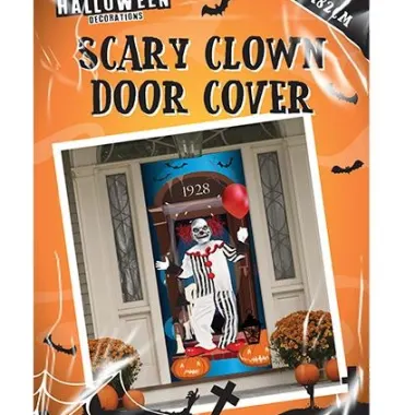 Creepy Carnival Clown Door Cover