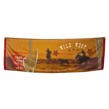 Wild West Cowboy Banner (74cm X 220cm)