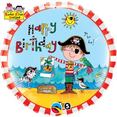 Happy Birthday Pirate Balloon - 18inch Foil