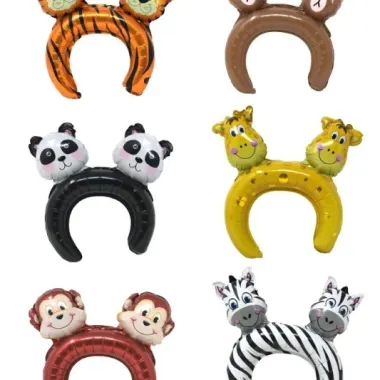 Inflatable Assorted Animal Headbands Pack Of 12