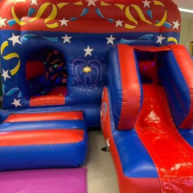 Party Disco Bouncy Castle With Slide