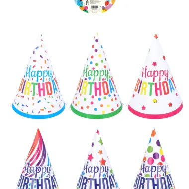 Cardboard Cone Birthday Hat - Pack Of 144