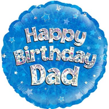 Happy Birthday Dad Blue Balloon - 18inch Foil