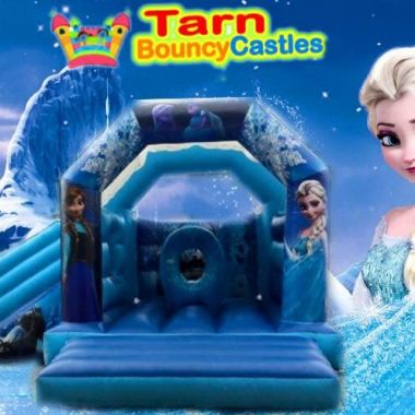 Ice Princess Bouncy Castle With Slide & Bish Bash