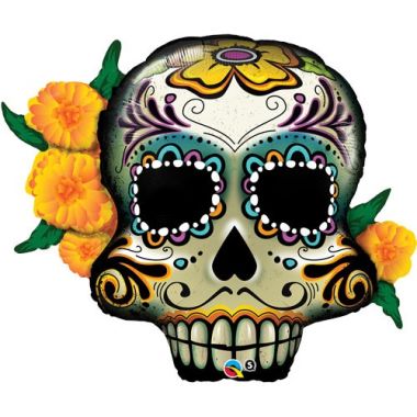 Day Of The Dead Skull 38inch Supershape Balloon