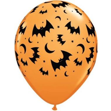Bats And Moons 11inch Latex Balloons Pk6