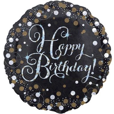 Happy Birthday Gold Sparkling Celebration Balloon - 18inch Foil
