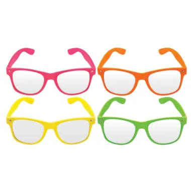 Clear Lens Glasses With Assorted Bright Coloured Frame (price Is For One)