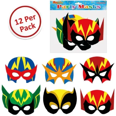 Superhero Mask Pack Of 12 Cardboard Masks