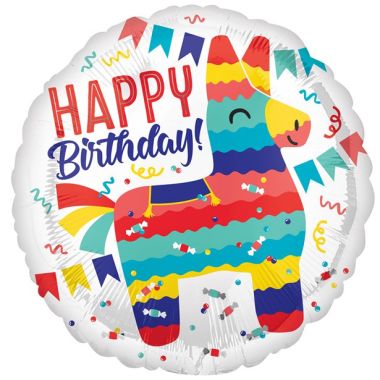 Piñata Happy Birthday Balloon - 18inch Foil