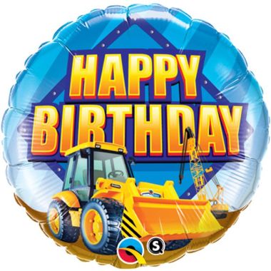 Happy Birthday Construction Zone Balloon - 18inch Foil