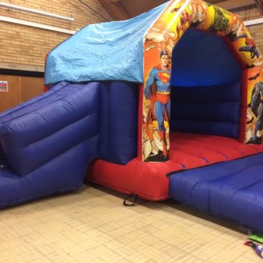 Super Heroes Bouncy Castle With Slide