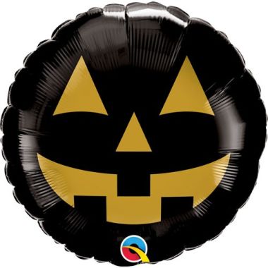Black And Gold Pumpkin Balloon 18 Inch