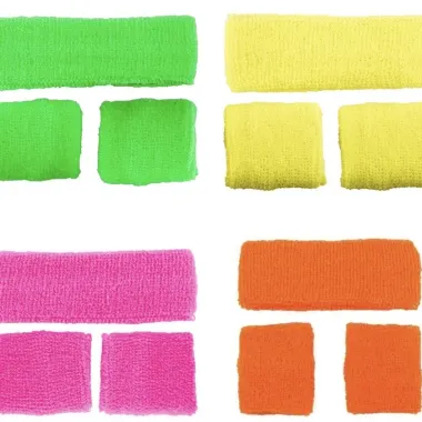 Neon Headband And Wristband Set (in 4 Assorted Colours)