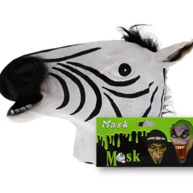 Zebra Full Head Rubber Mask