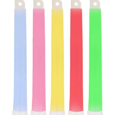 25 X Glow Sticks 6 Inches In 5 Assorted Colours With Lanyards