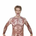 Mens Mutilated Skin T-shirt Fancy Dress Costume