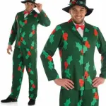 Christmas Suit - Pants Jacket, Hat And Bow Tie - Medium/large