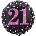 18 Inch Black And Pink Sparkling Celebration Balloons