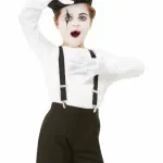 Kids Mime Kit (beret, Gloves, Braces, Make Up Palette) - One Size