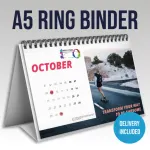 A5 Ring Binded Desk Calendar With Your Branding And 12 Month Design