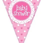 Party Bunting Baby Shower Pink 11 Flags 3.9m