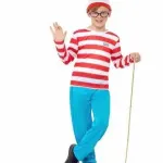 Kids Wheres Wally Costume (top Trousers Glasses Hat) - Medium