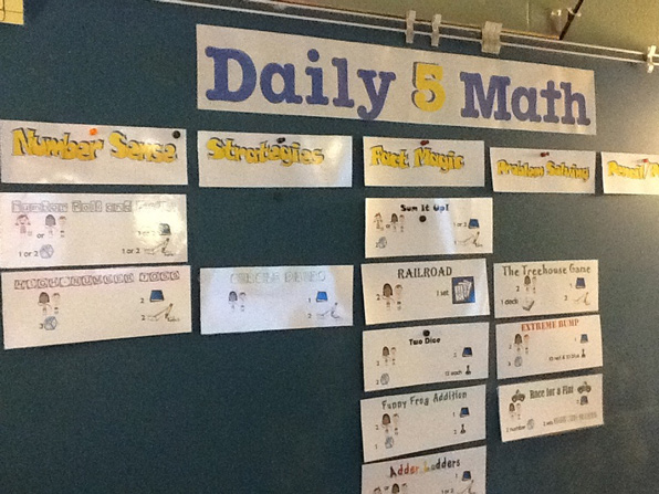 Daily 5 math workshop choice board