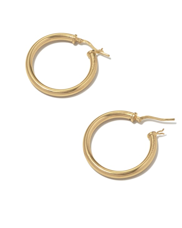 Tube Medium 30mm Hoop Earrings in 18k Gold Vermeil