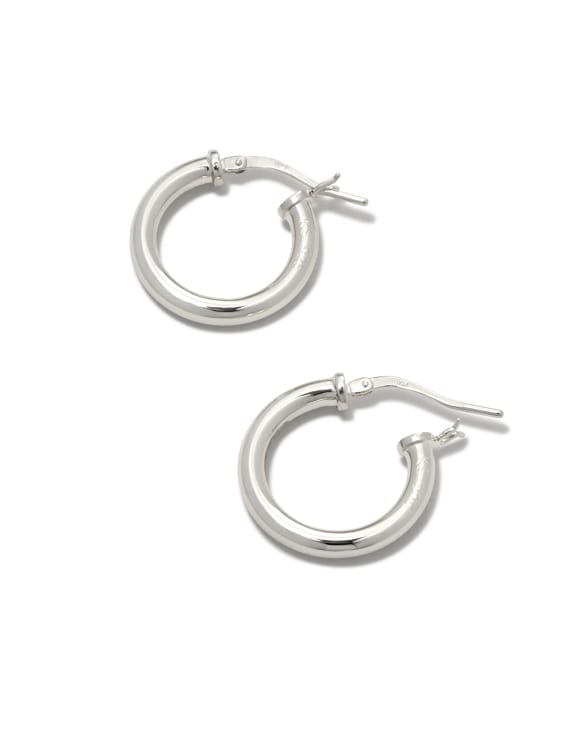 Tube Small 20mm Hoop Earrings in Sterling Silver
