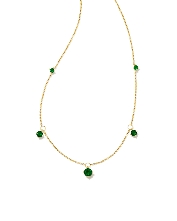 Blakely 18k Gold Vermeil Strand Necklace in Green Onyx