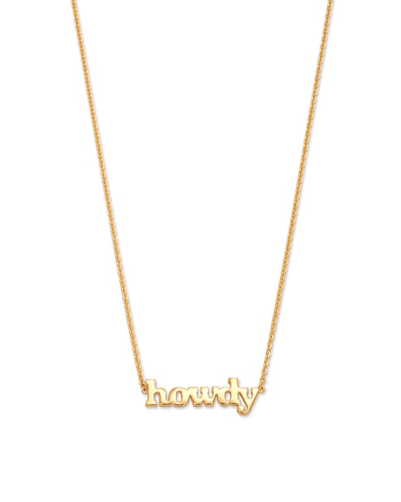 Howdy Pendant Necklace in 18k Yellow Gold Vermeil