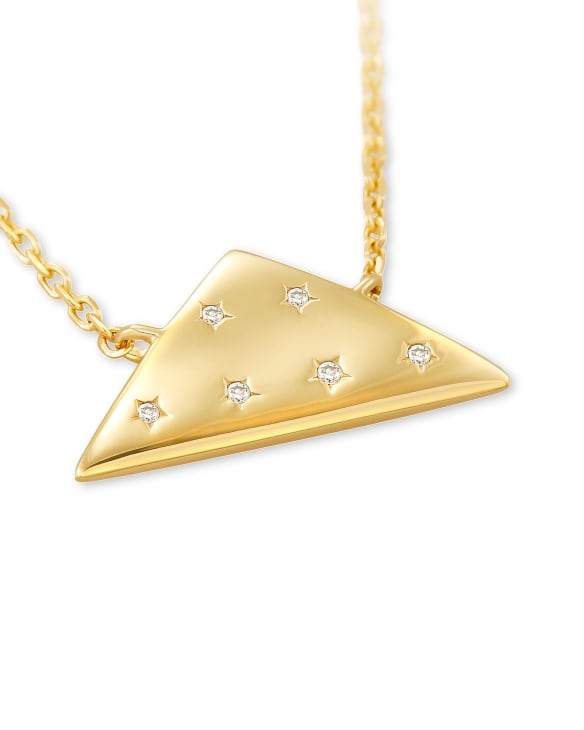 Folds Of Honor 14k Gold Pendant Necklace in White Diamond