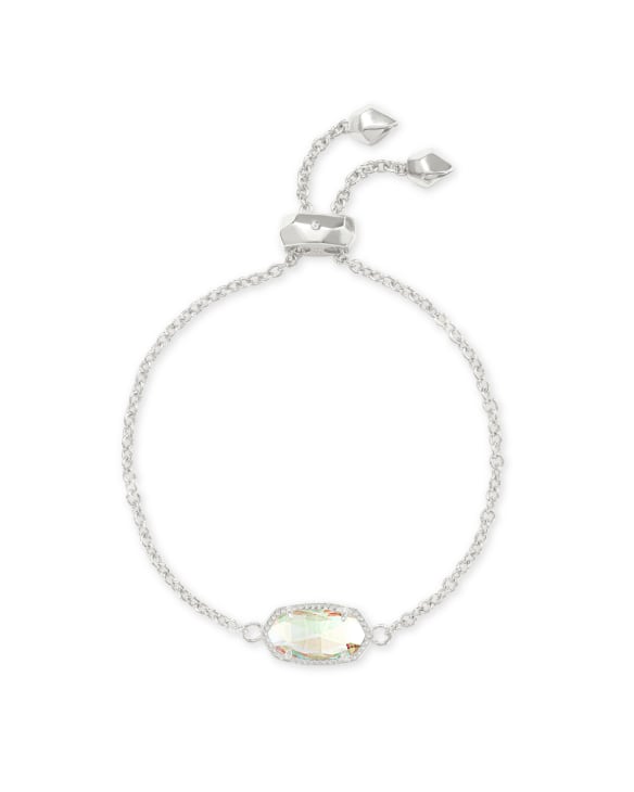 Elaina Silver Adjustable Chain Bracelet in Dichroic Glass