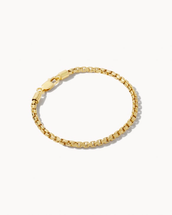 Beck Round Box Chain Bracelet in 18k Gold Vermeil