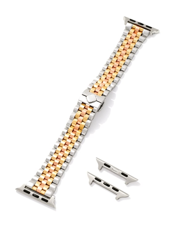 Alex 5 Link Watch Band in Tri Tone Stainless Steel