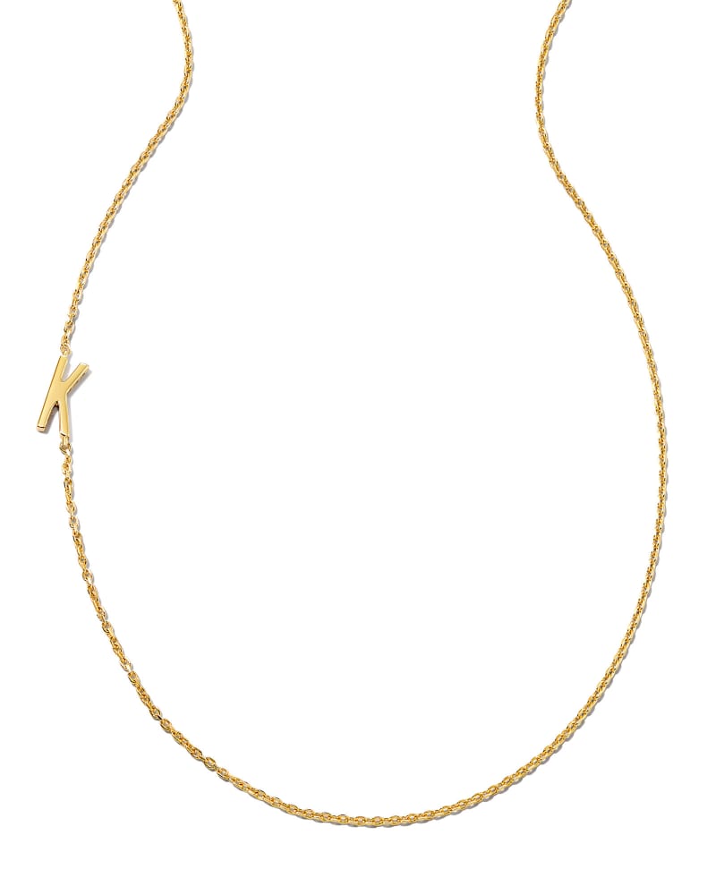 Letter K Inline Initial Necklace in 18k Gold Vermeil