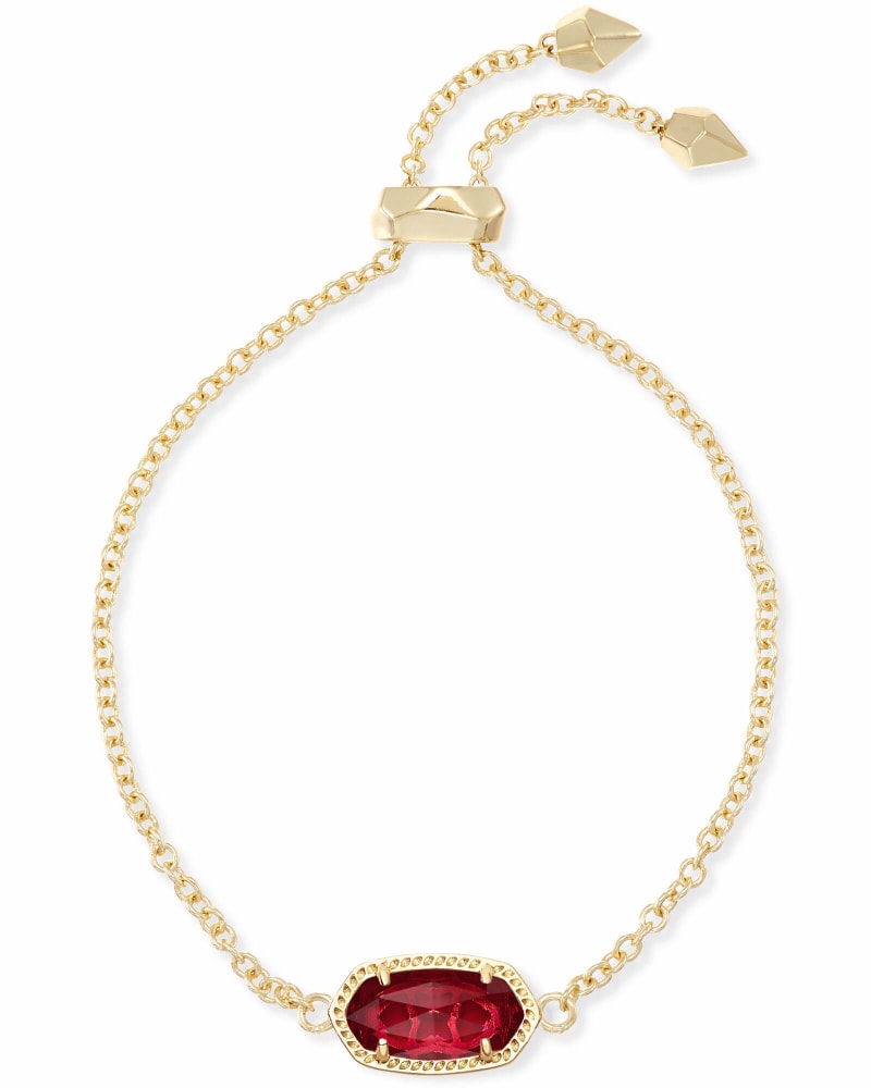 Elaina Gold Adjustable Chain Bracelet in Berry Glass