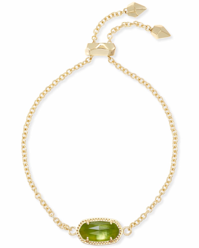 Elaina Gold Adjustable Chain Bracelet in Peridot Illusion