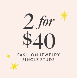 2 for $40 Fashion Jewelry Single Studs