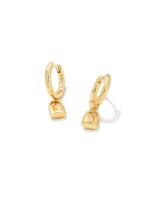 Jess Lock Huggie Earrings in Gold image number 0.0