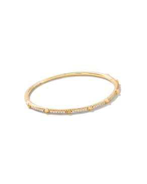 Astrid 14k Yellow Gold Bangle Bracelet in White Diamond