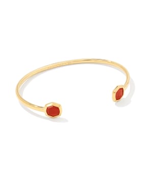 Davis 18k Gold Vermeil Small Cuff Bracelet in Red Tiger’s Eye
