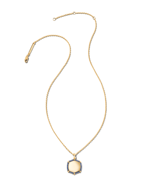 Davis 18k Gold Vermeil Luxe Charm Necklace in Blue Sapphire