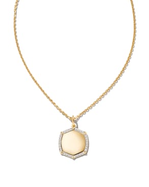 Davis 18k Gold Vermeil Luxe Charm Necklace in White Sapphire