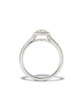 Round Iconic Halo Engagement Ring in 14k White Gold